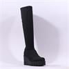 Marco Moreo Liege Studed Knee High Wedge - Black Stretch
